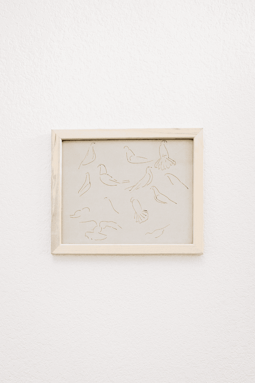Lark Vintage Bird Study Wall Art | Naturalist Sketch Print