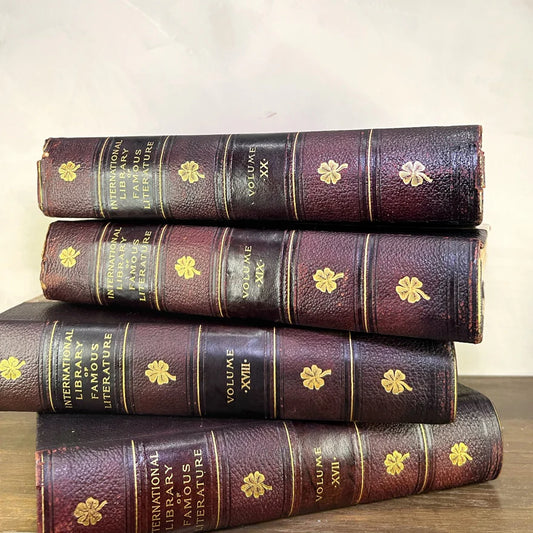 The Imperial Library | Rare 1898 Leather-Bound Literature Volumes XVII–XX