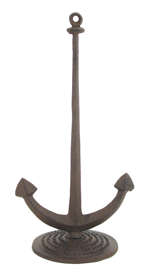 Nautical Anchor Paper Towel Holder – Coastal Cast Iron Kitchen Countertop Organizer