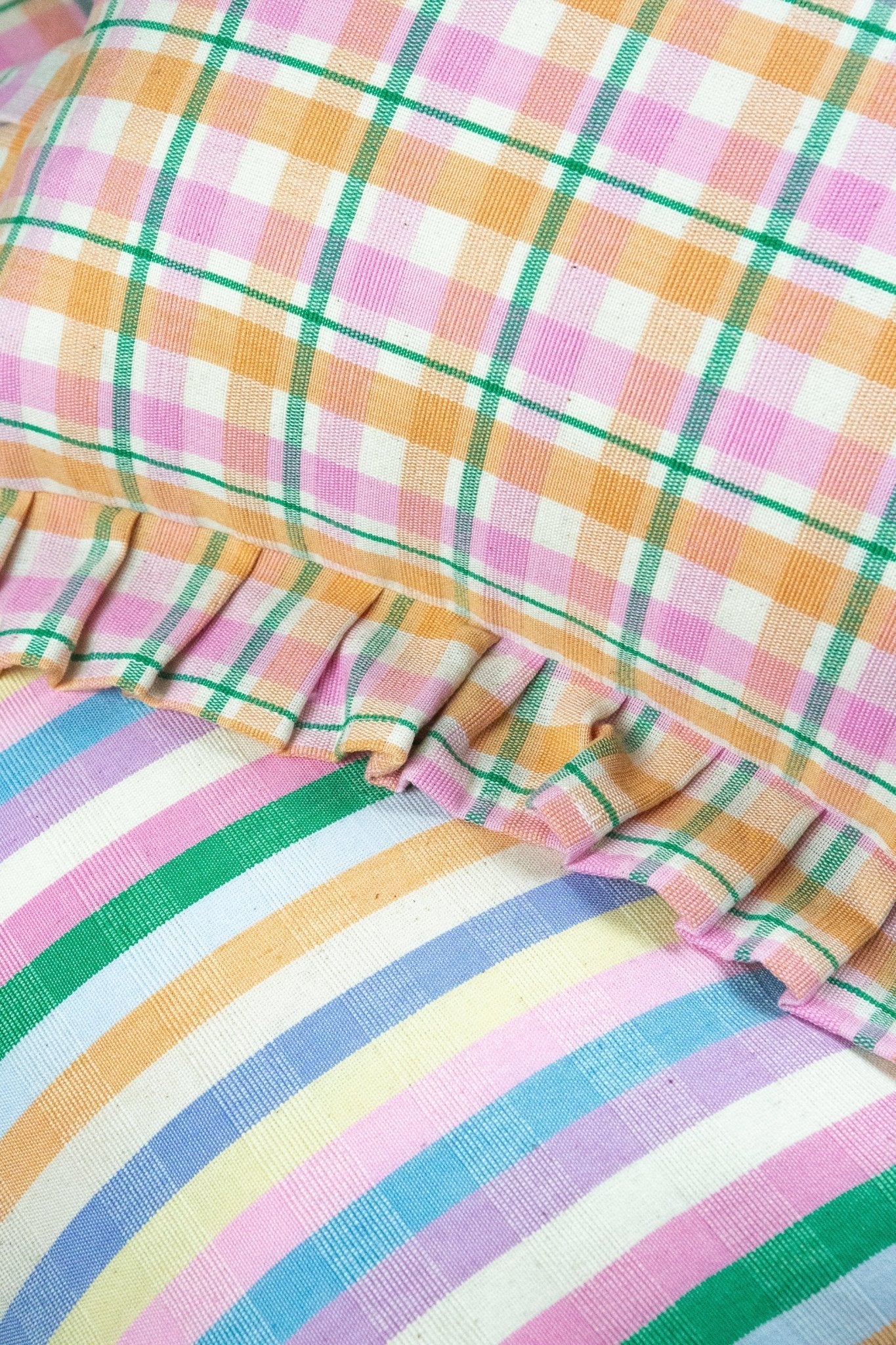 Maxine Pastel Rainbow Stripe Pillow