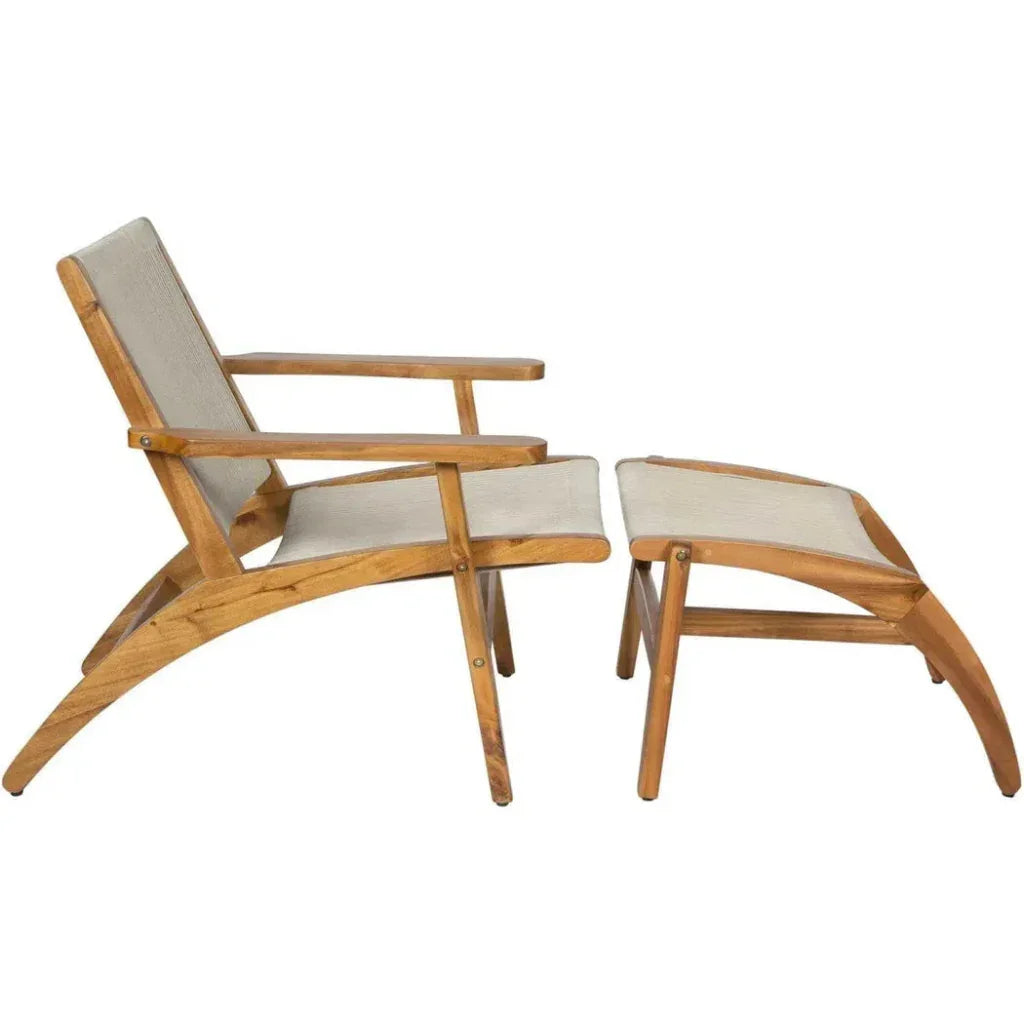 Norway Outdoor Lounge Chair & Footstool Set of Two