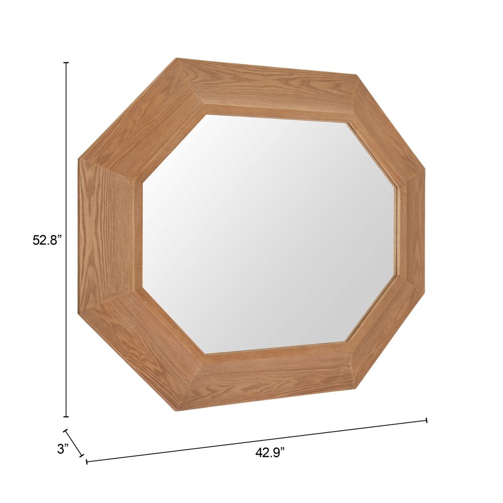 Otekant Natural Wood Frame Wall Mirror
