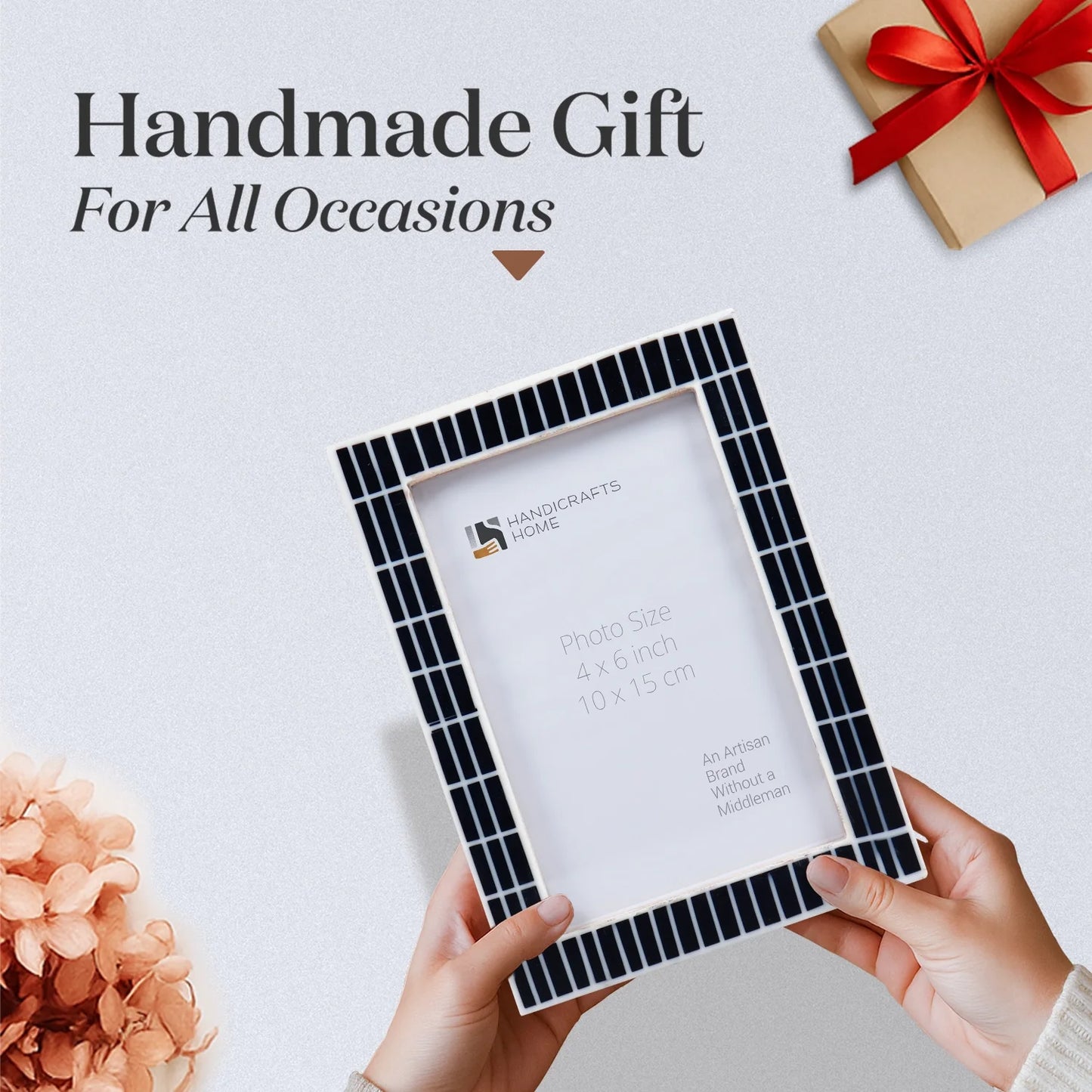 Picture Frame Manhattan Skyline Collection Resin Inlay Black,White – 3 Sizes (Pack of 2)