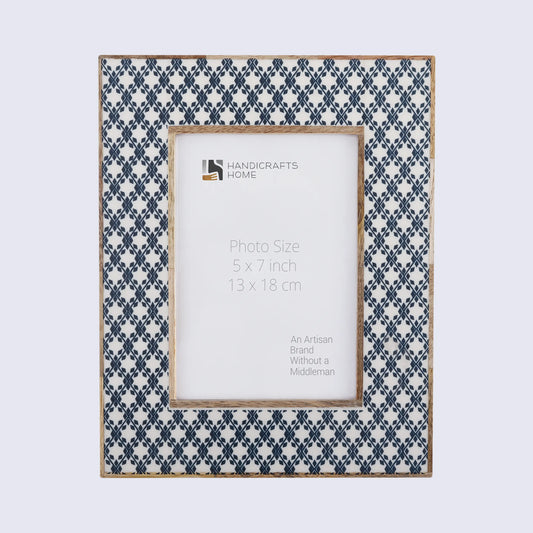 Rhythm Diamond Picture Frame Blue Resin Inlay 4x6 5x7 8x10