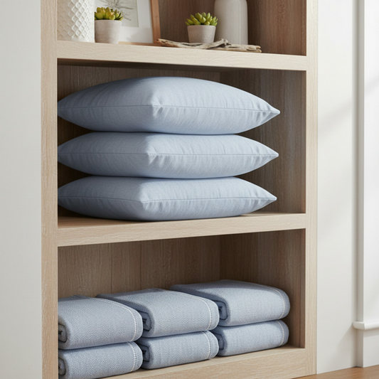 Light Blue Solid Canvas Pillowcase | Square Throw Pillow Cover 18"x18"