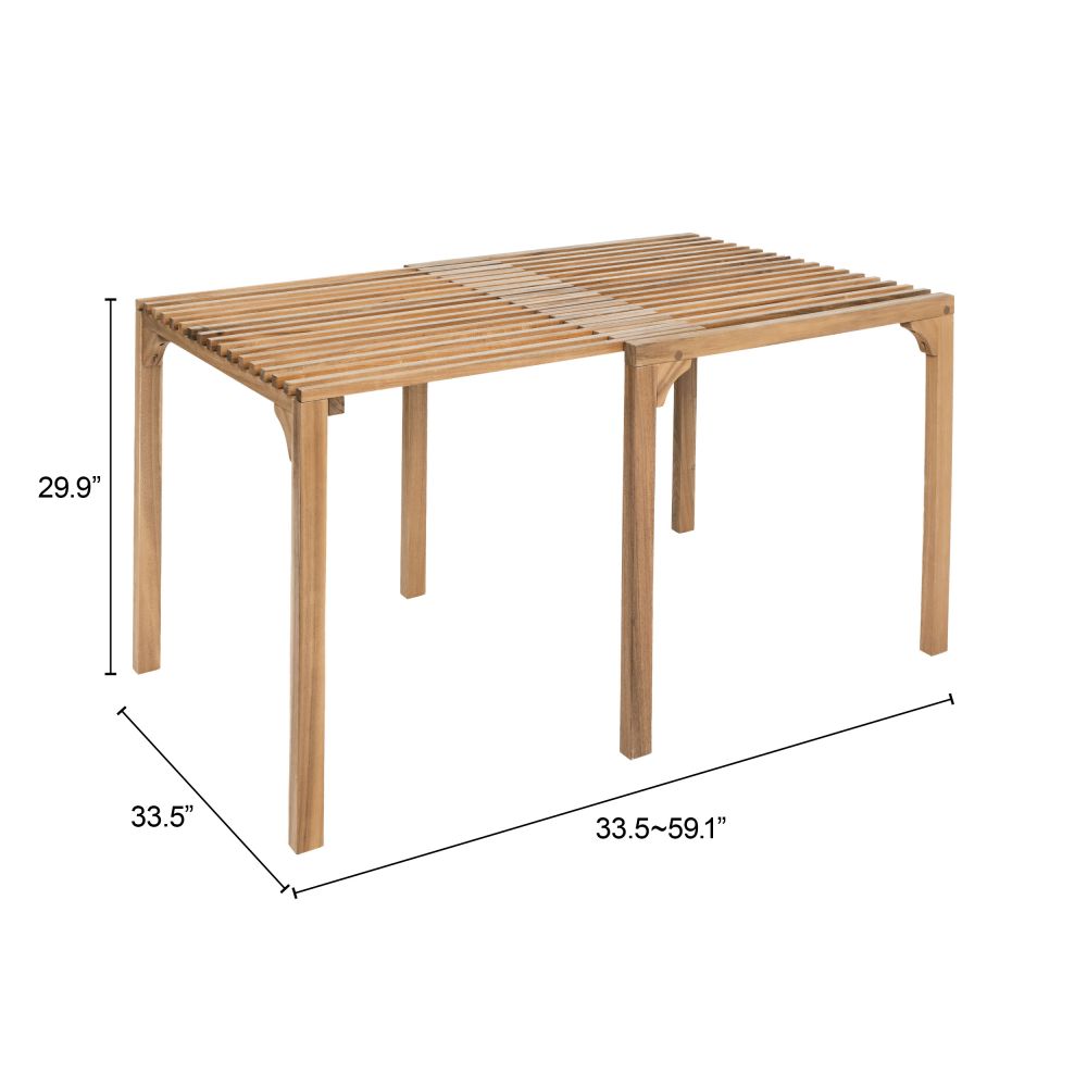 Riviera Natural Wooden Extendable Outdoor Dining Table