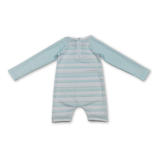 Long sleeves stripe baby boy summer swimsuit