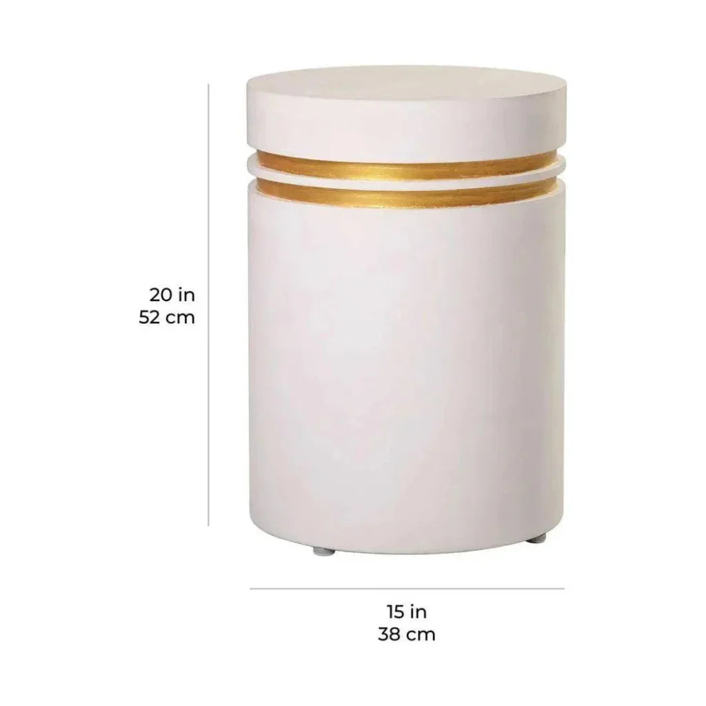 Santori Double Ring Tall - Gold Outdoor End table
