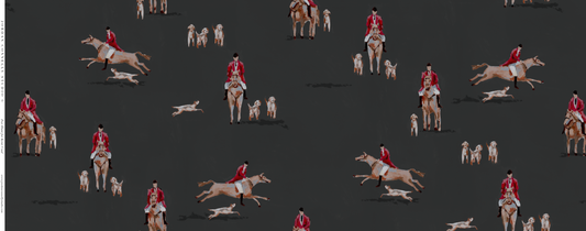 Fox Hunt for Kent in Coal- Fabric