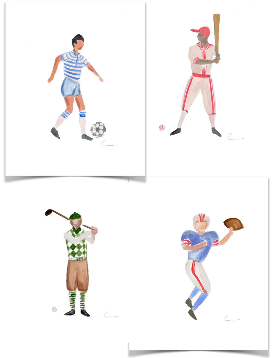 Sporty Retro Golf Player PRINT