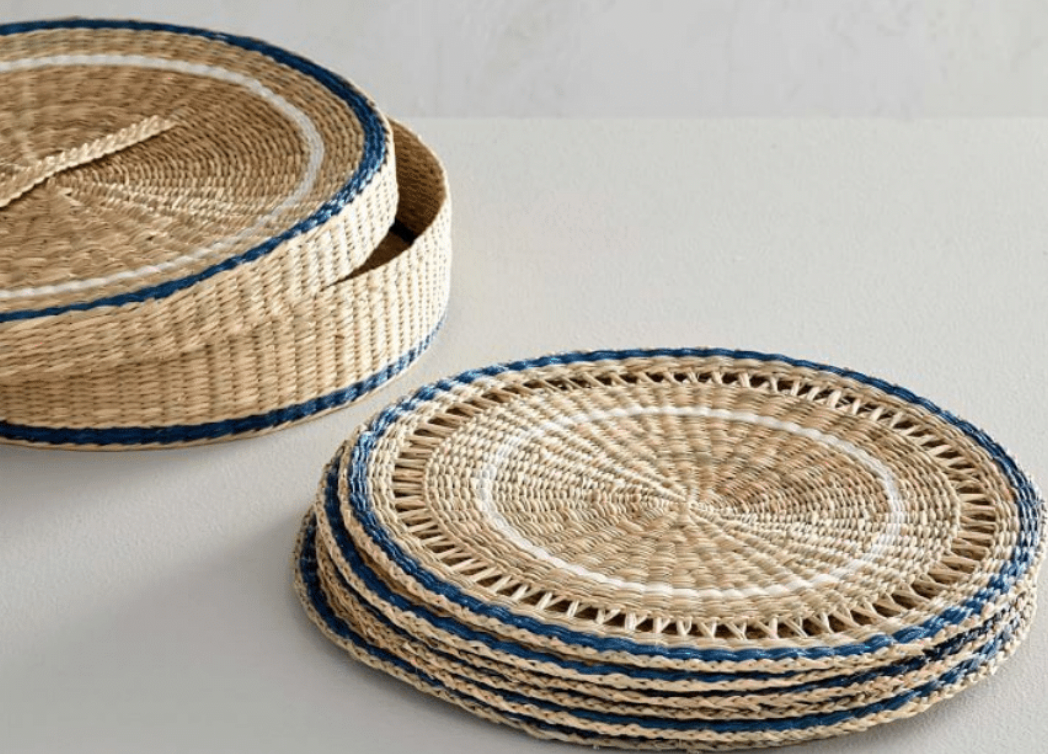 Seagrass Black Placemats, Set of 6