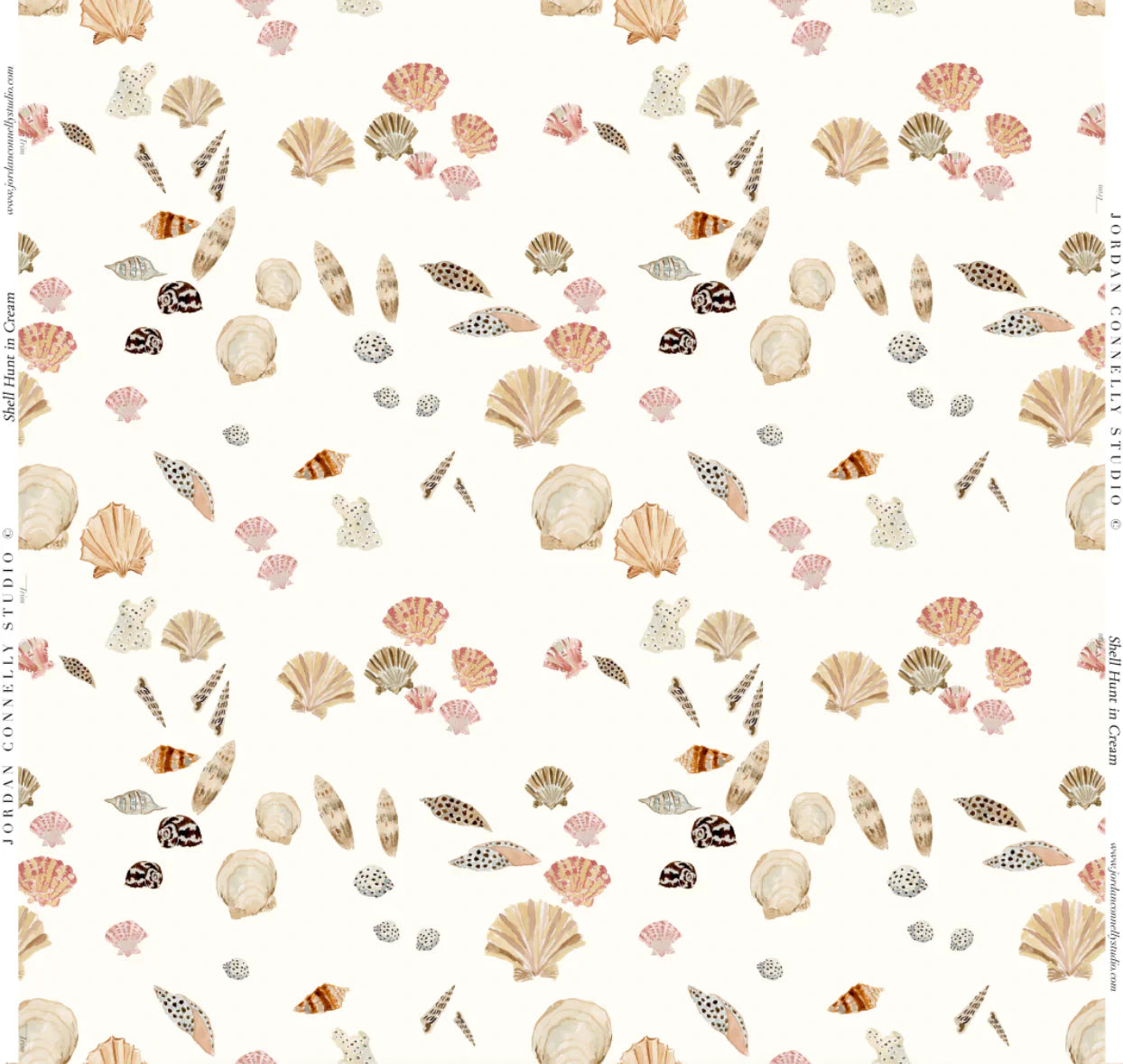 Shell Hunt in Sand- Fabric