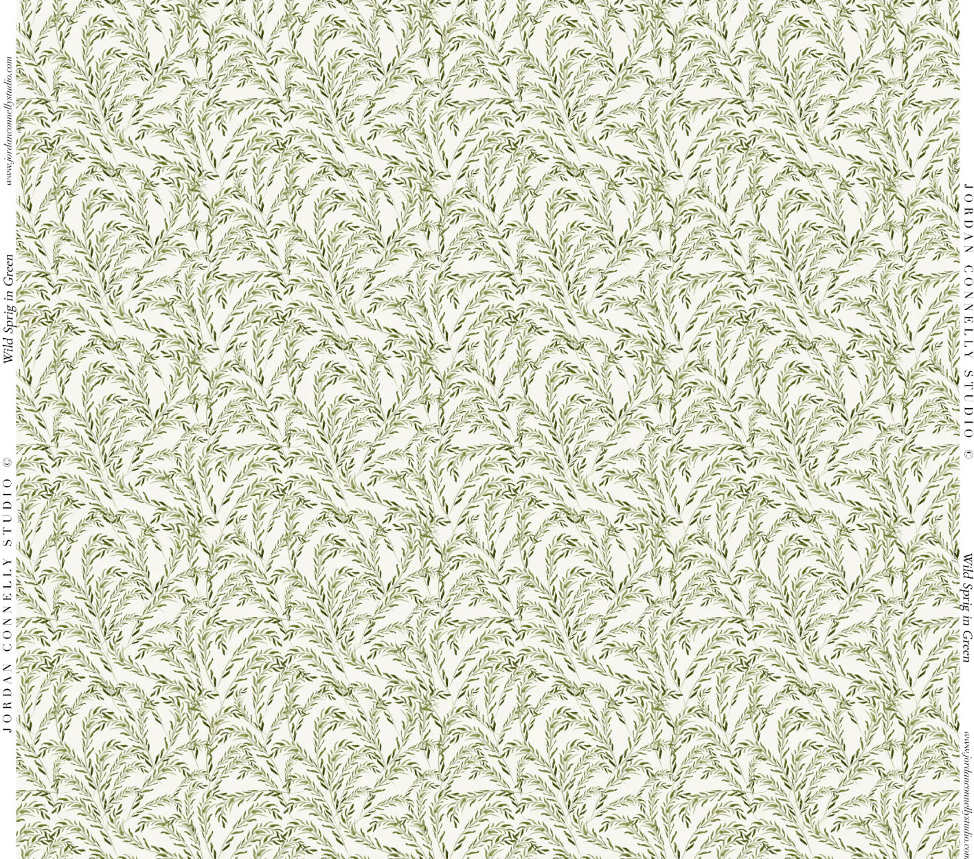 Wild Sprig in Green Wallpaper