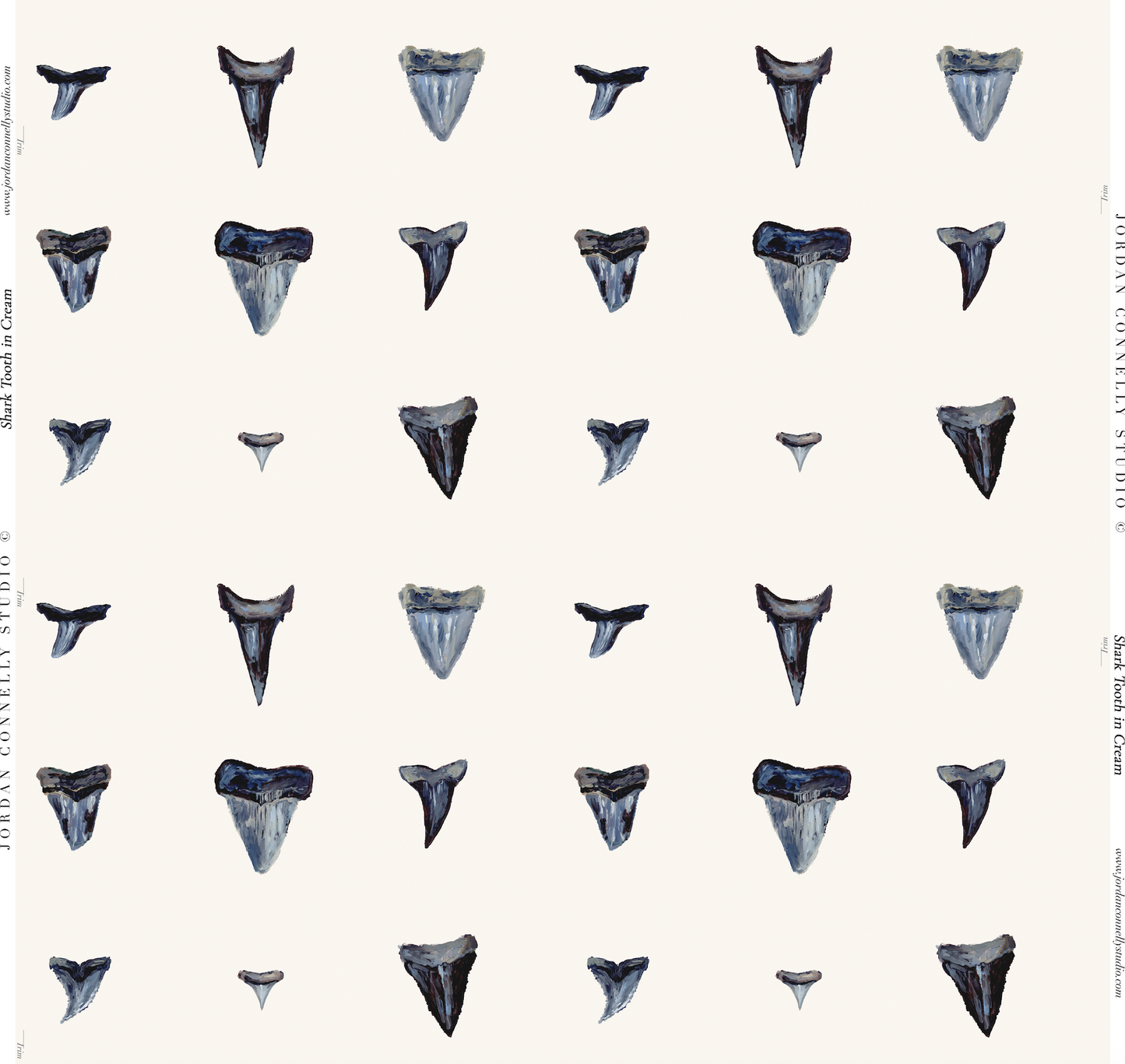 Shark Tooth in Cream Wallpaper