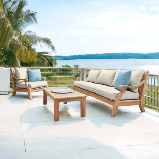 ** Sonoma Teak Deep Outdoor Couch with Sunbrella Cushions