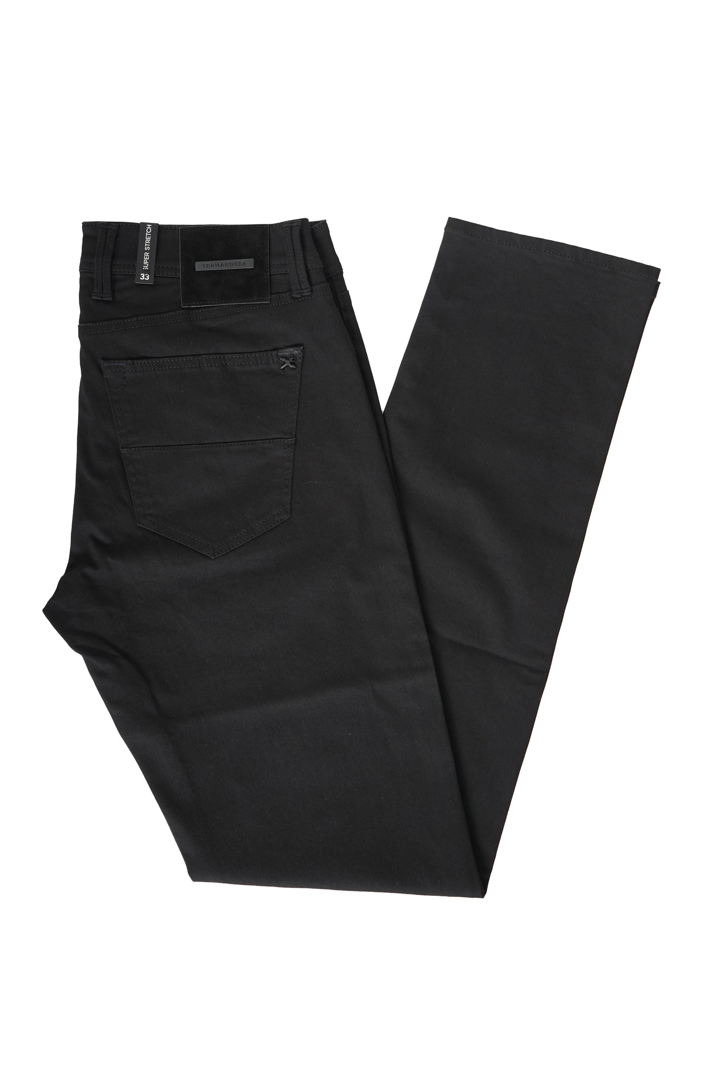 Tramarossa Solid Black Denim Pants
