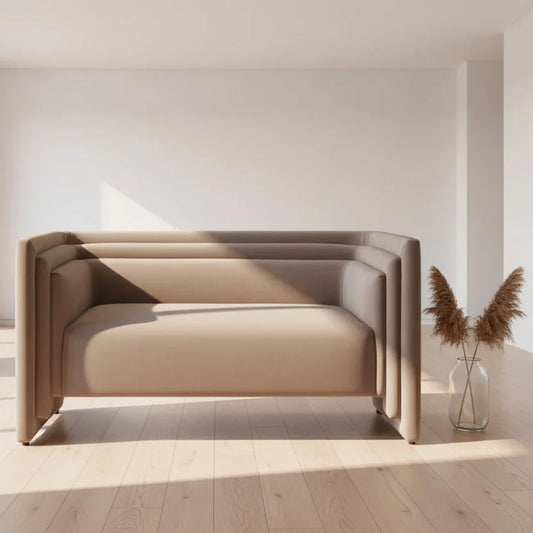 Trippel Taupe Velvet Loveseat