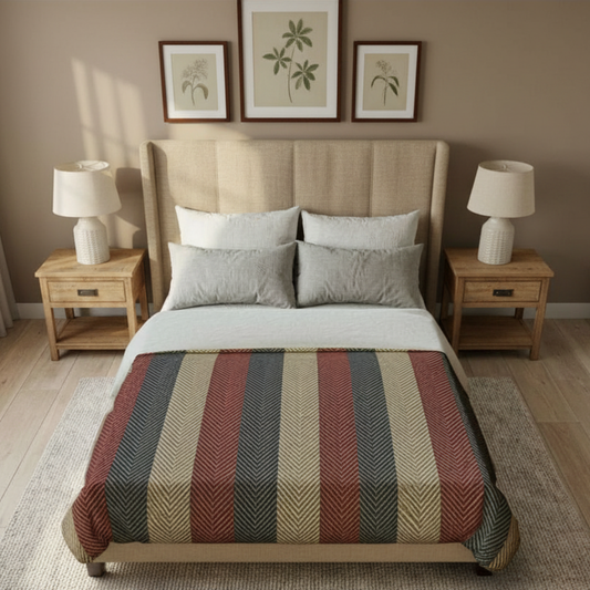 Americana Cabana Stripe King Duvet Cover — Layer your bedroom with timeless cabana stripes designed for relaxed yet elevated coastal living.