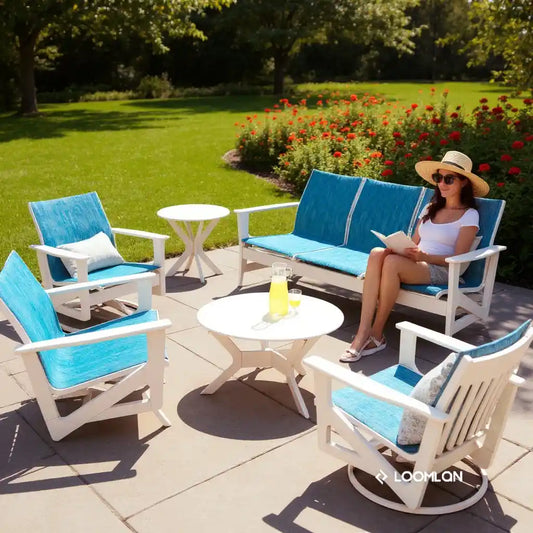 Wexler MGP Sling Chat Height Three-Seat Outdoor Sofa