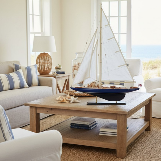 Wooden Velsheda Model Sailboat Decoration 35""