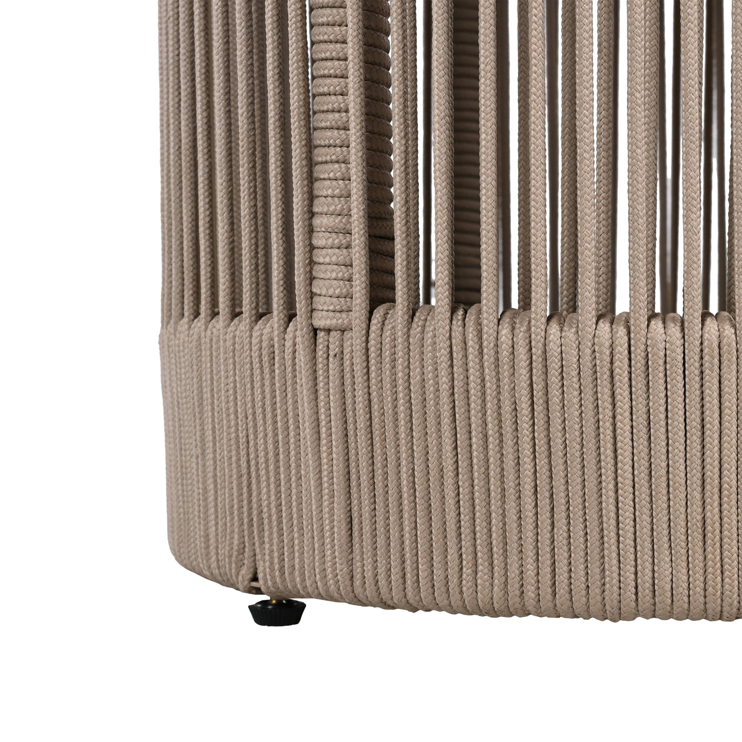 Outdoor Rattan rope & Acacia Wood Side Table - Patio Balcony Furniture for