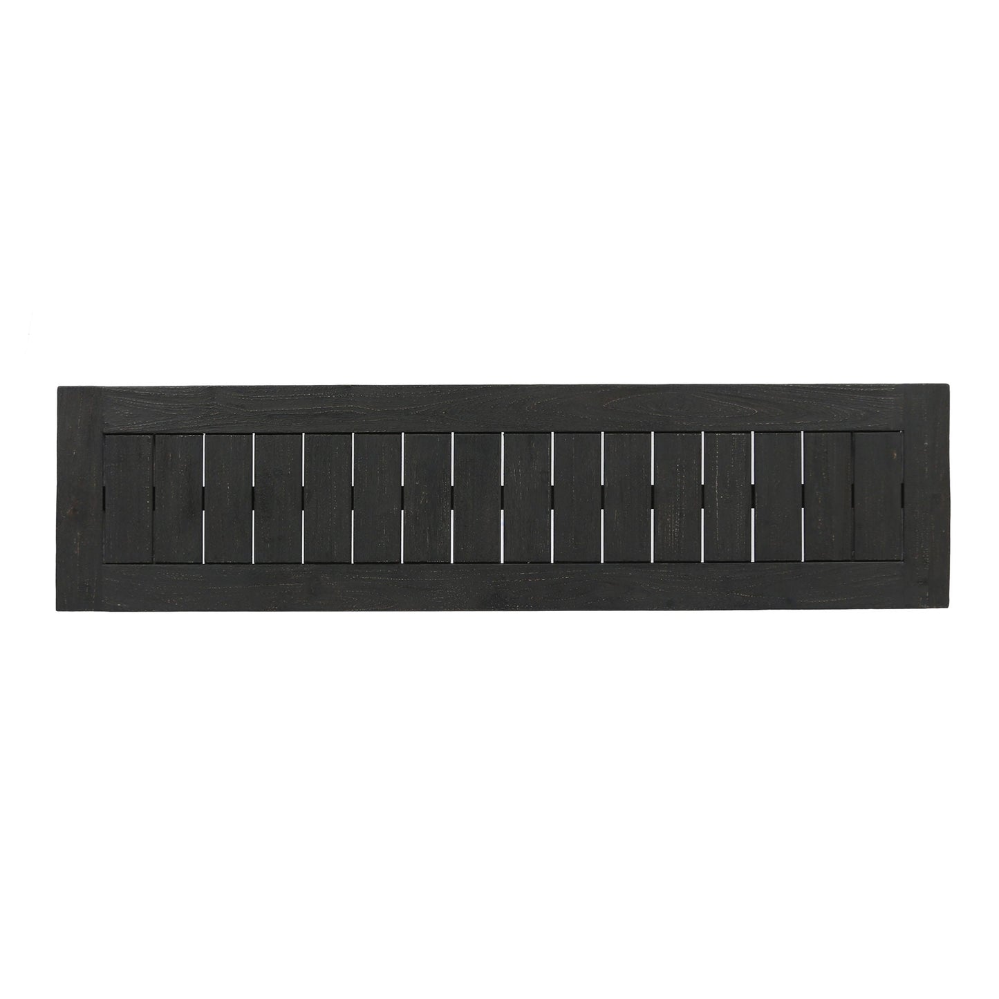 Realm - Outdoor Bench With Slat Panel Top And Base - Dark Gray