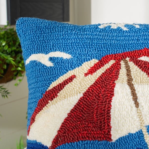 The Beach Club Embroidered Indoor–Outdoor Throw Pillow