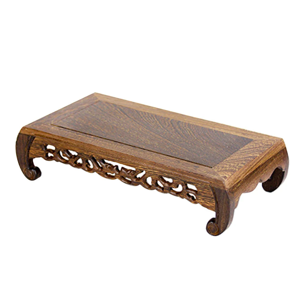 Rectangular Chinese Wood Base Display Stand for Carved Vase, Teapot, Bonsai