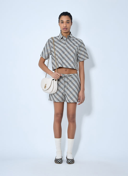 Burberry Women Crop Check Shirt