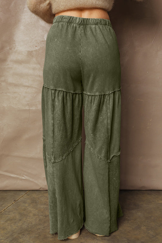 Paisley Leg Patchwork Drawstring Pants