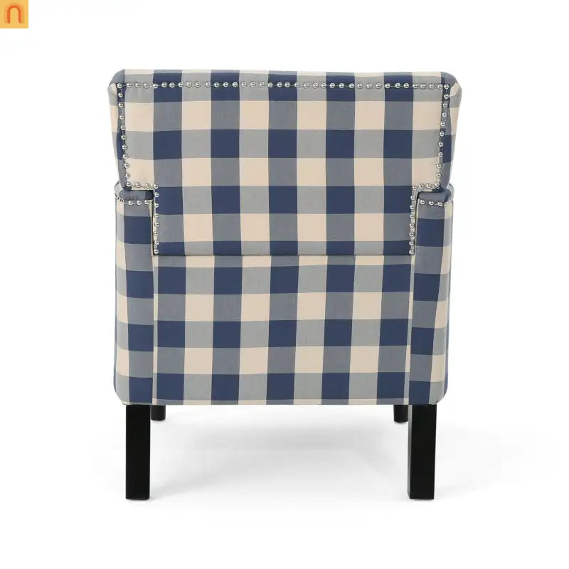 Chair Modern Tufted Upholstered Blue Fabric Living Room Accent Seating