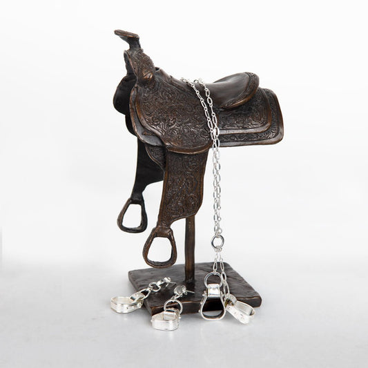Cheyenne - Double Western Stirrup Necklace in Silver