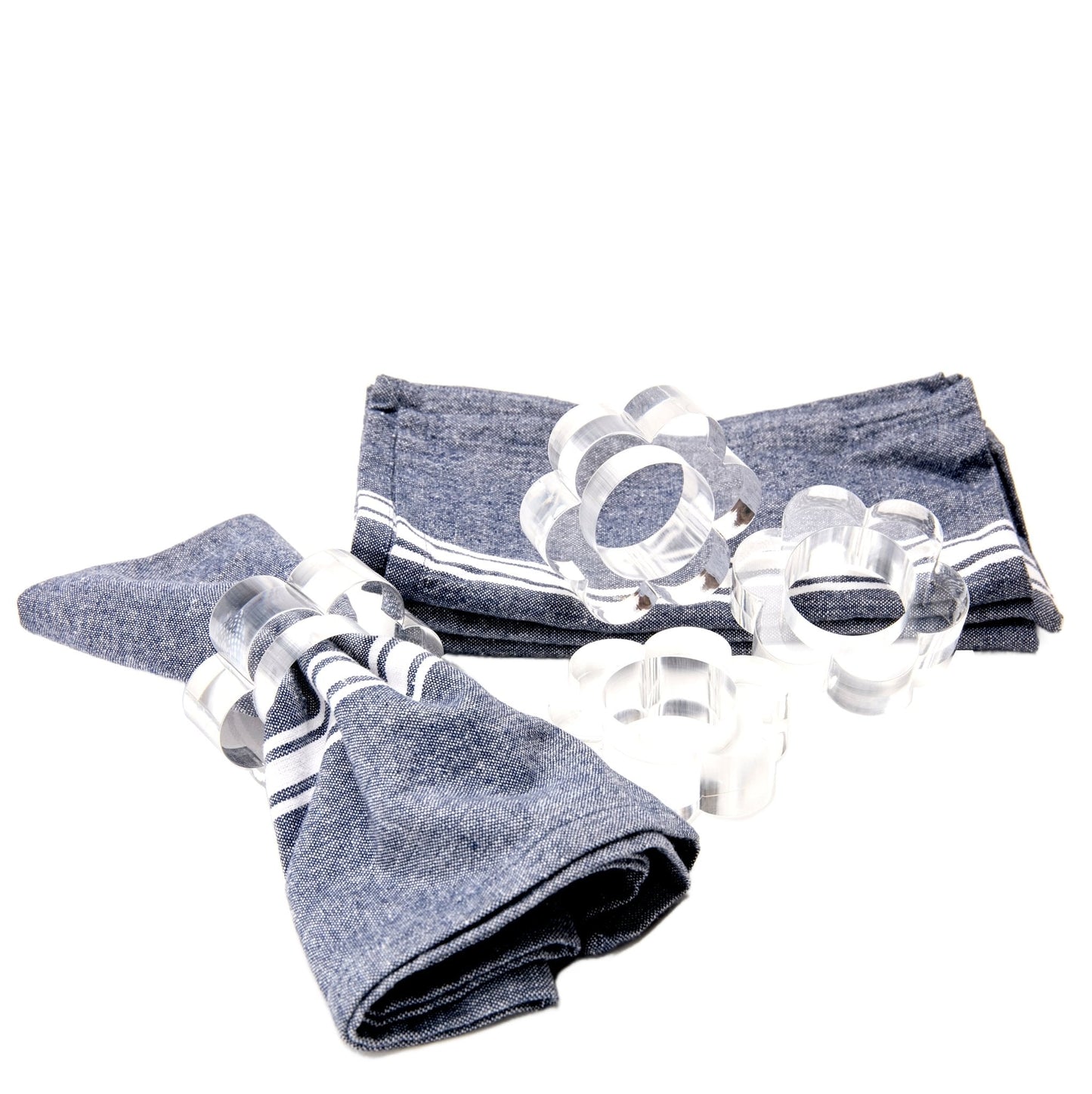Clear Acrylic Scallop Napkin Rings (Set of 4)