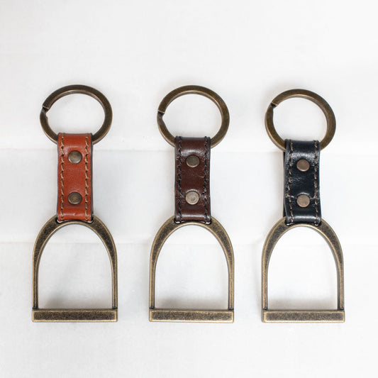 The Conroy - URBAN-EQUESTRIAN Horse Stirrup Keychain in Deep Brown