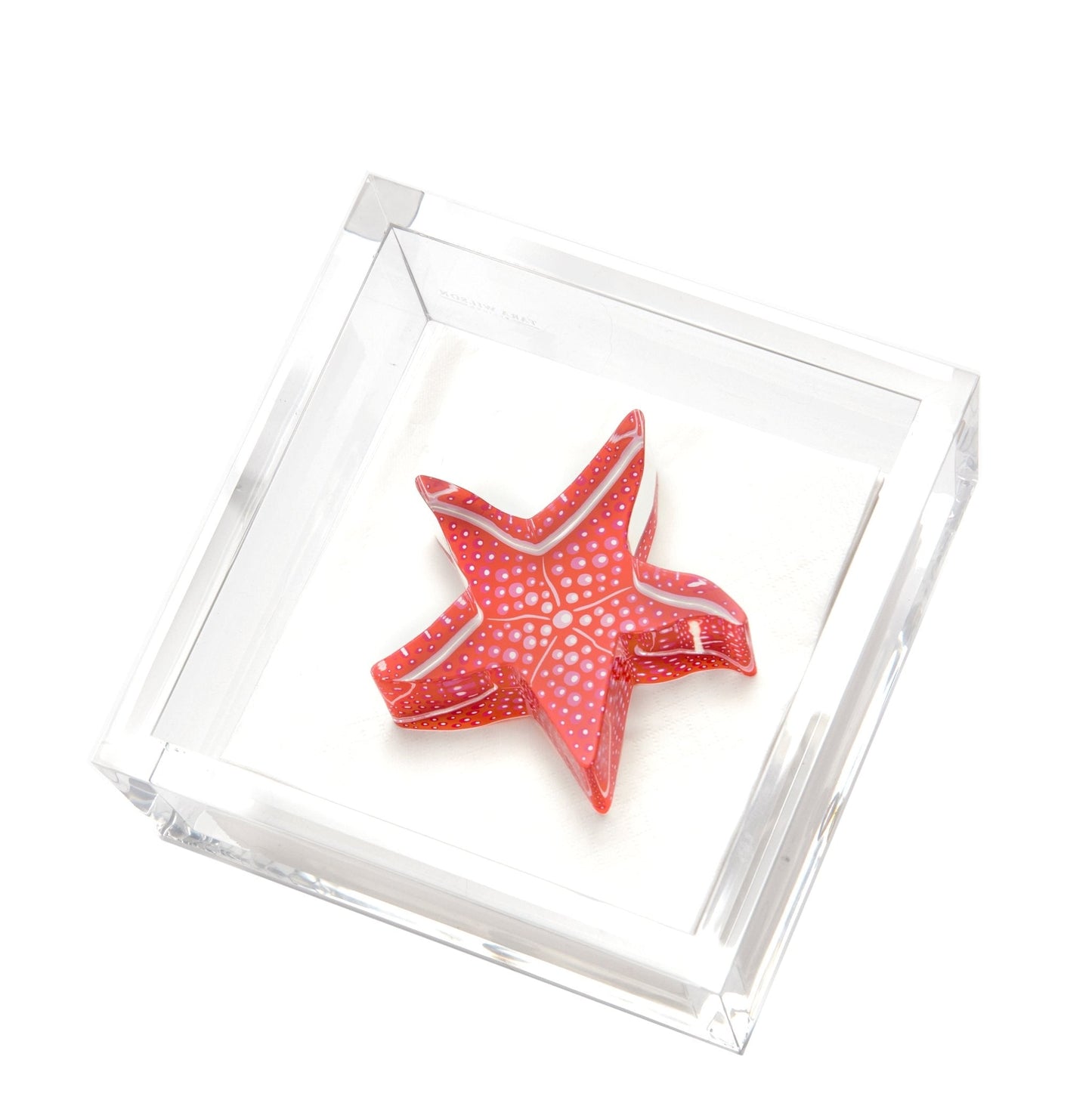 Coral Starfish Acrylic Cocktail Napkin Holder