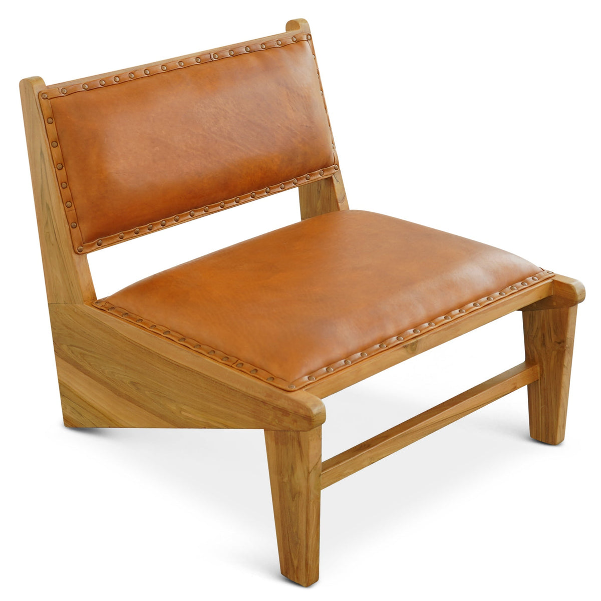 Talon Full-Grain Leather & Solid Wood Accent Chair