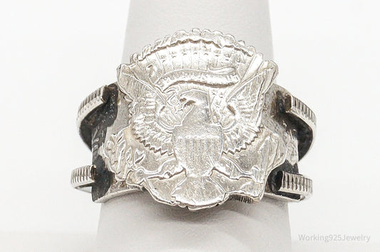 Vintage US Eagle Coin Ring - Size 9