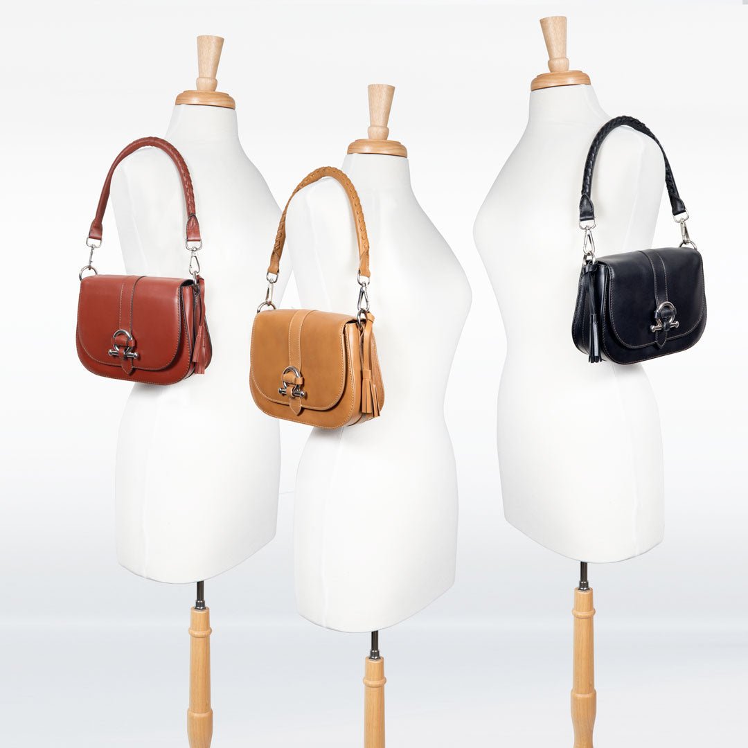 Del Rey - Equestrian Horse Bit Crossbody Luxury Leather Handbag in Cognac