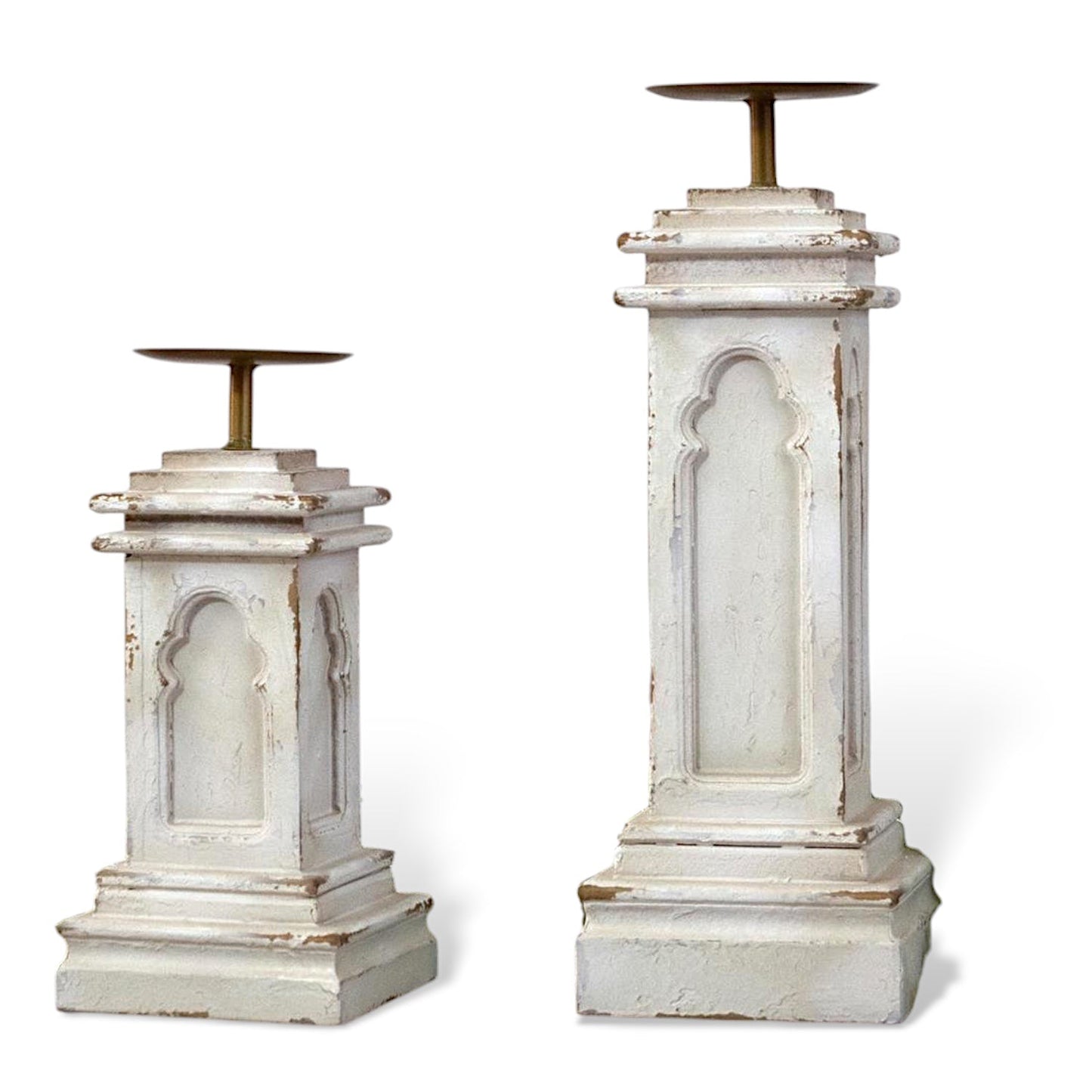 The Beaumont Distressed Column Candle Holder