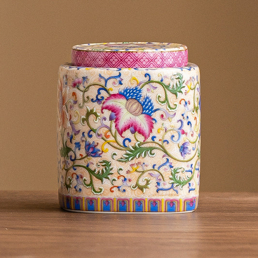 Enamel Color Tea Storage Can