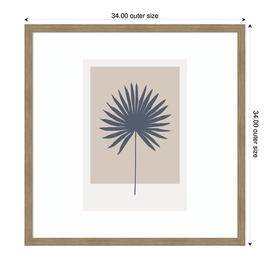 Muted Tan and Blue Colorblock Botanical Palm by The Creative Bunch Studio Framed Wall Art Print