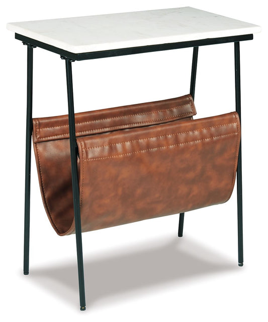 The Mariner Marble & Saddle Magazine Table