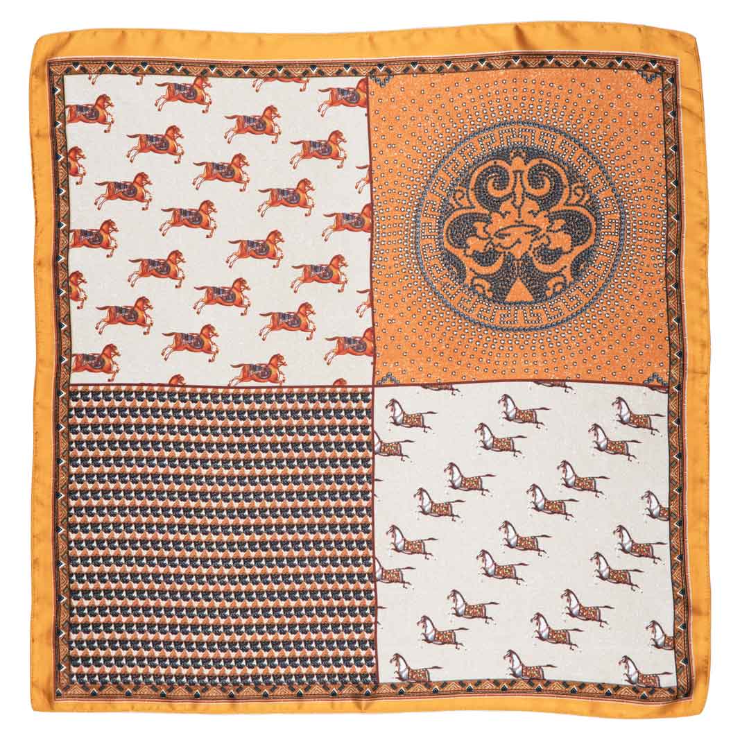 Empire - Stylized Equestrian Scarf in Apricot