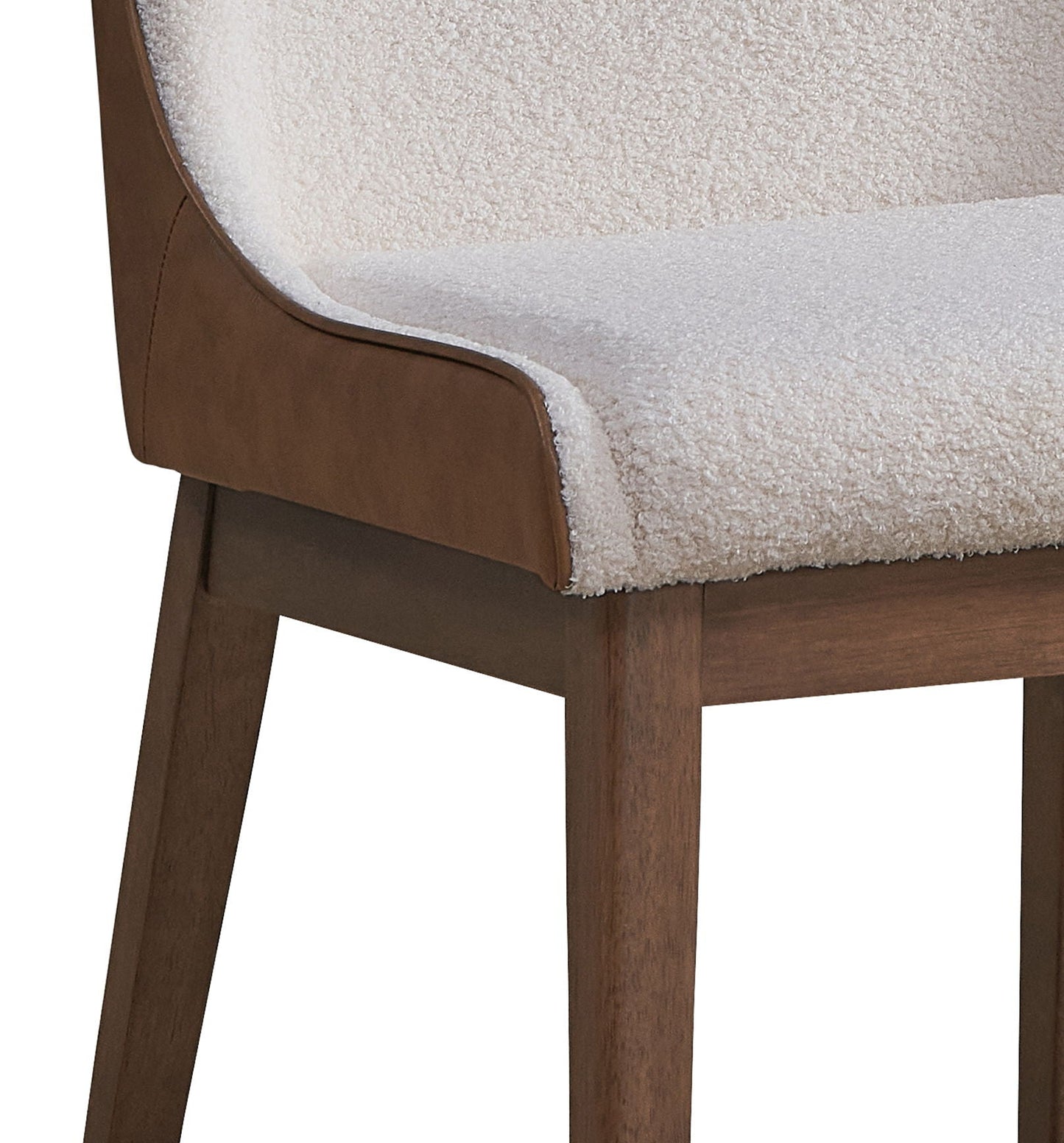 ***Ginny - Boucle Velvet Side Chair (Set of 2) - Walnut