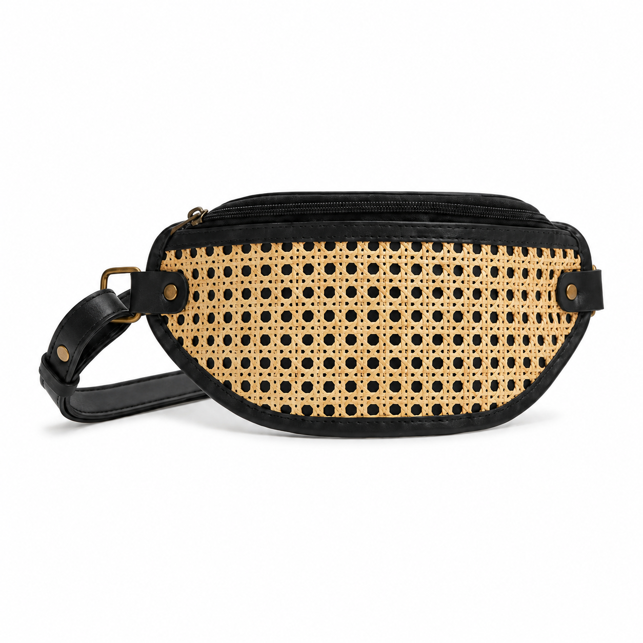 Raja Leather and Cane Sling Bag