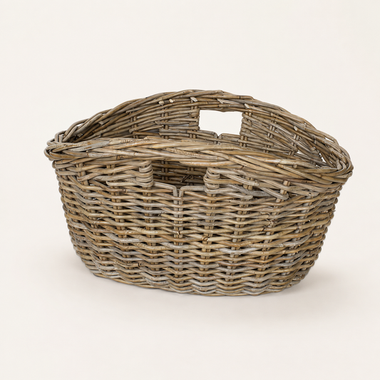 Handwoven Rattan Oval Storage Basket