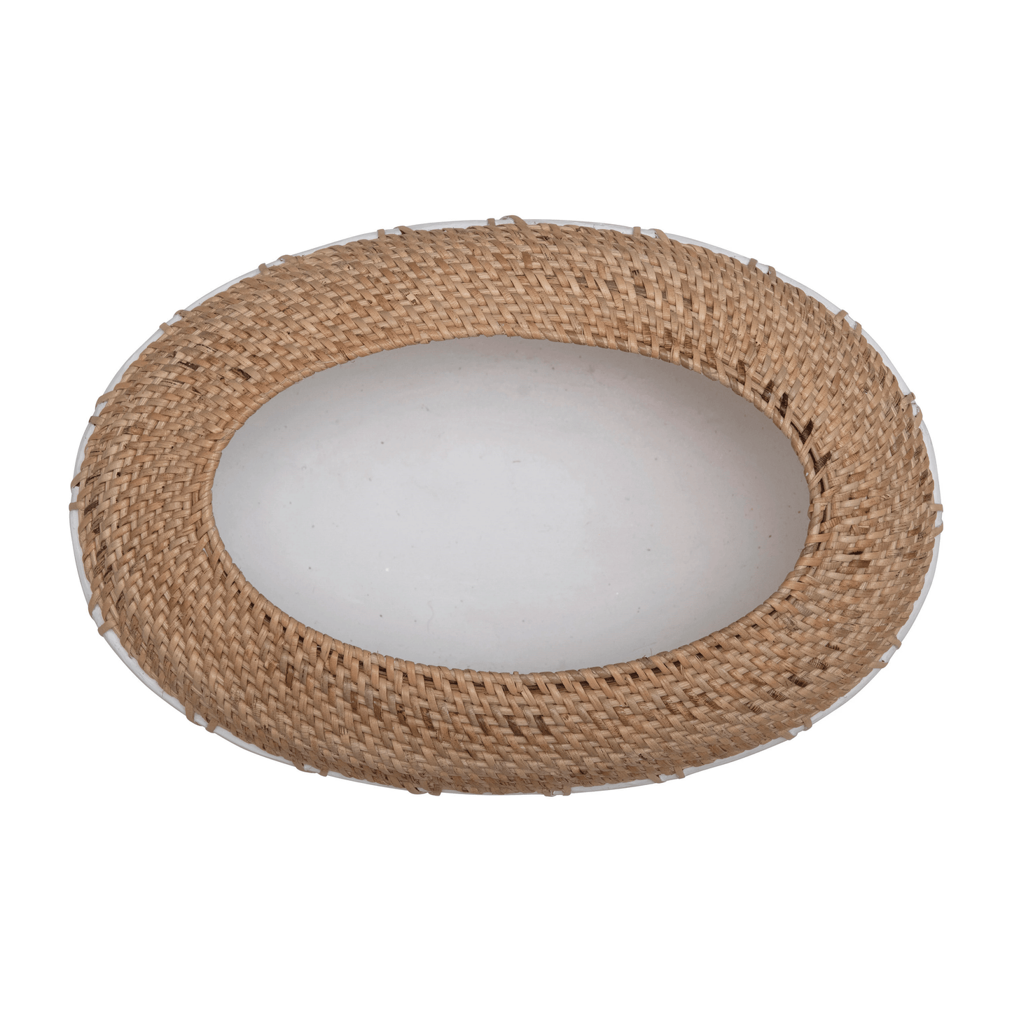 The Benton Terracotta Artisan Planter with Hand-Woven Rattan Stitching - EXCLUSIVE