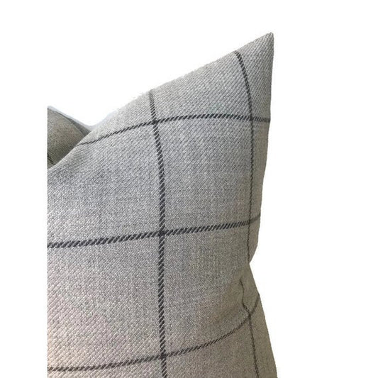 Bancroft Wool Pillow Cover in Fog Grey, Schumacher Textiles