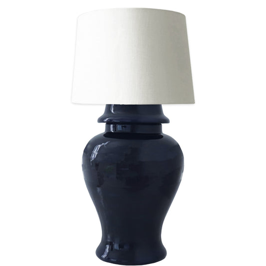 The Newport Handcrafted Navy Ginger Jar Lamp