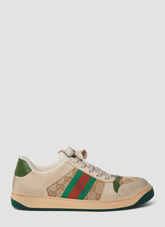 Gucci Screener GG Canvas Sneakers in Beige & Ebony